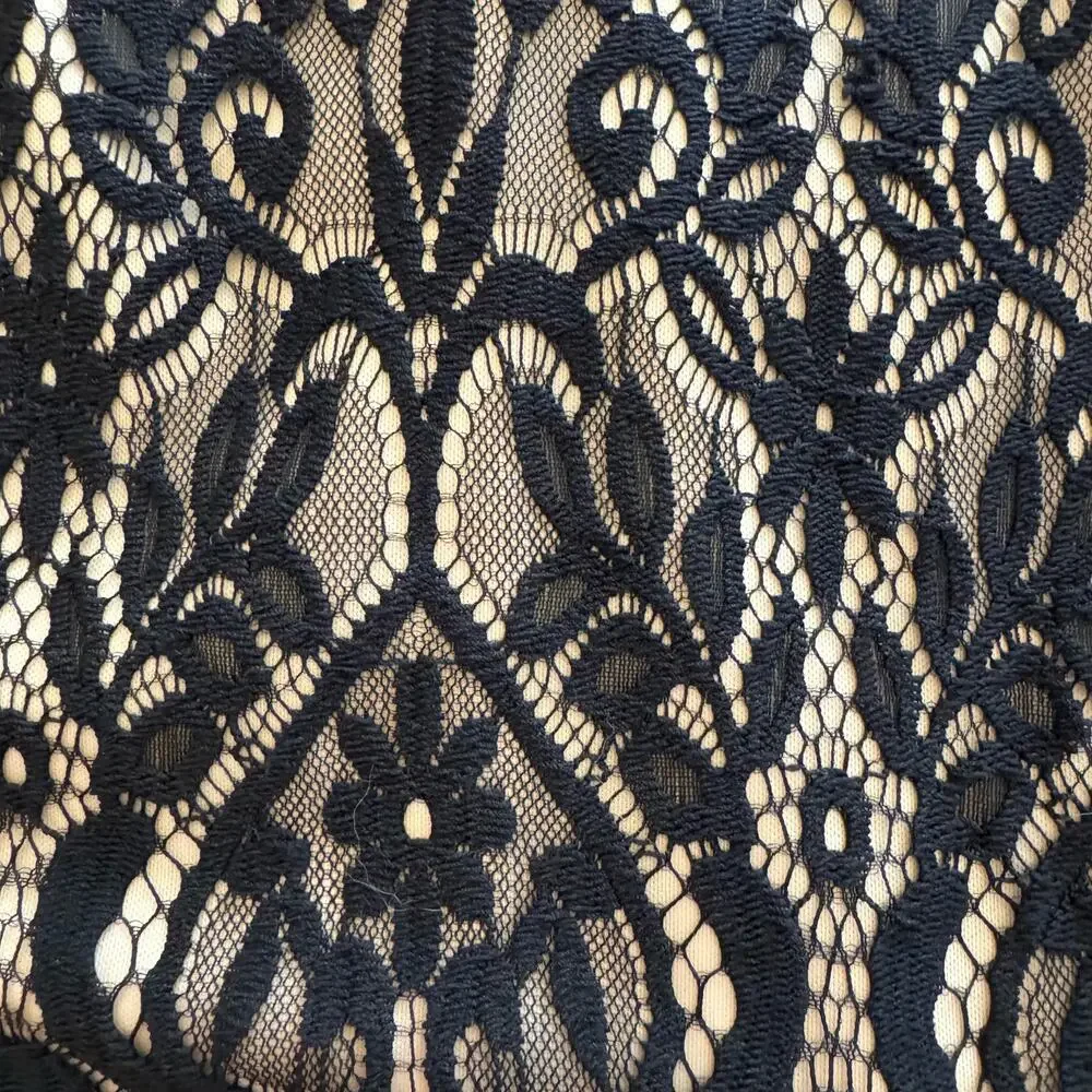 Entry Black 3/4 Sleeve Lace Mini Dress Small